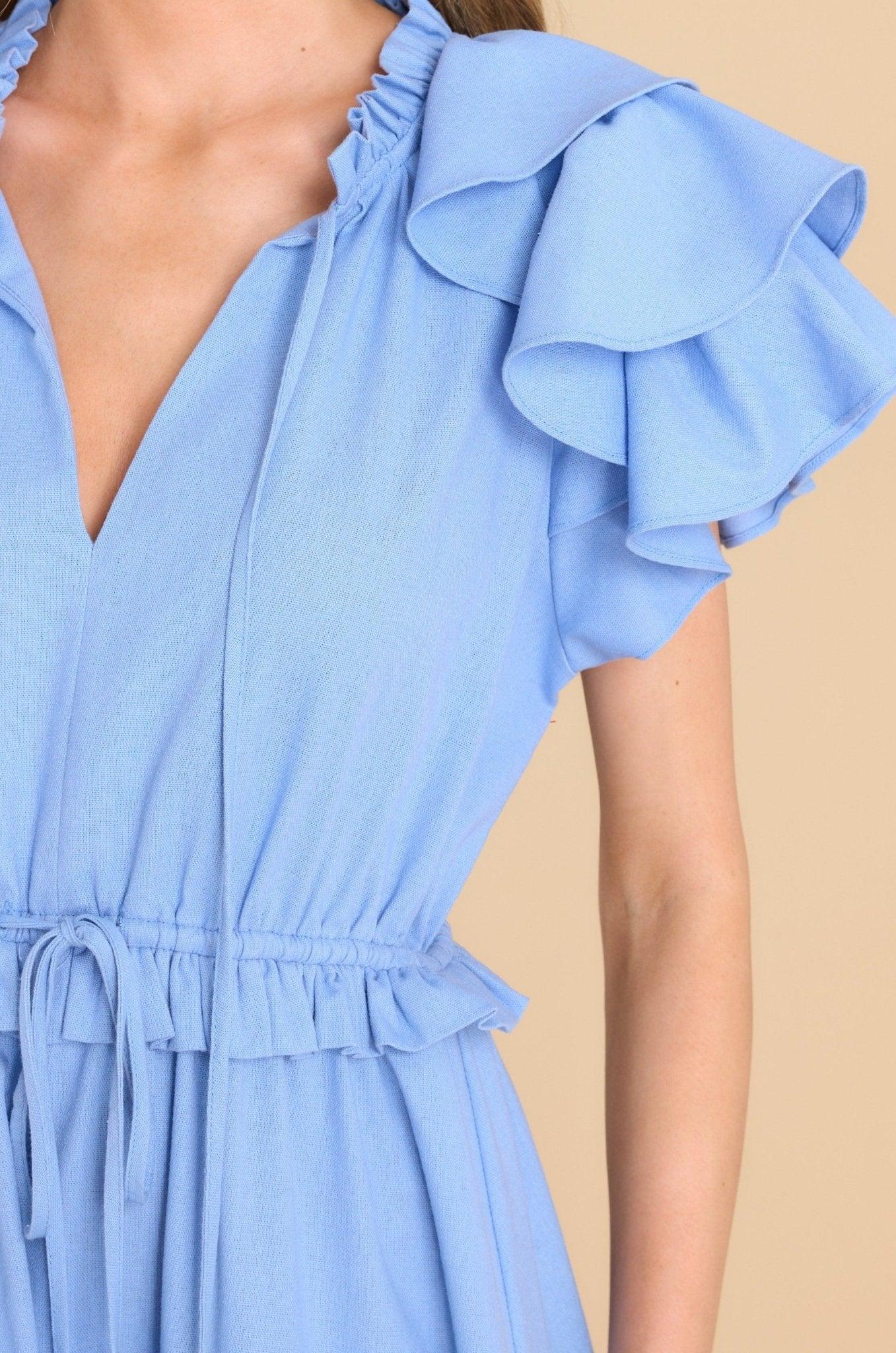 Aura Ruffle Some Feathers Blissful Blue Maxi Dress Product Image