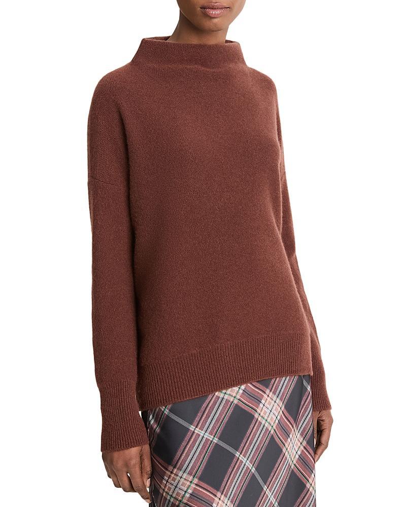 Vince Boiled Funnel Neck Pullover (Heather Tide Stone) Women's Clothing Product Image