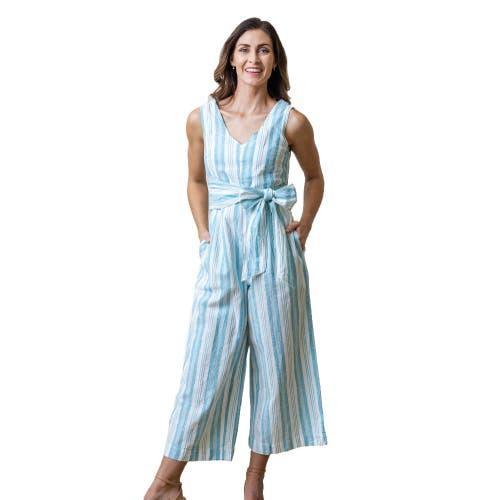 Hope & Henry Womens Woven Sleeveless Tie-Waist Jumpsuit with Wide Leg Product Image