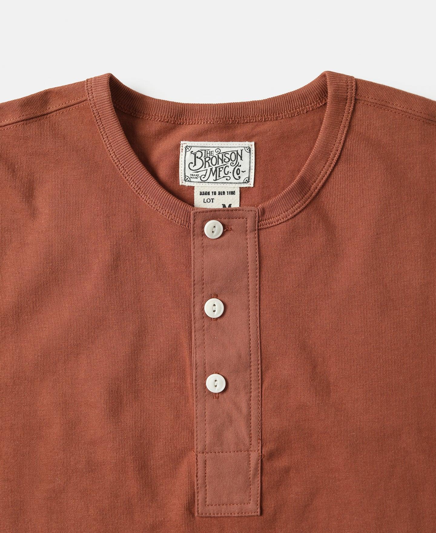 Vintage Short Sleeve Henley T-Shirt - Red Product Image