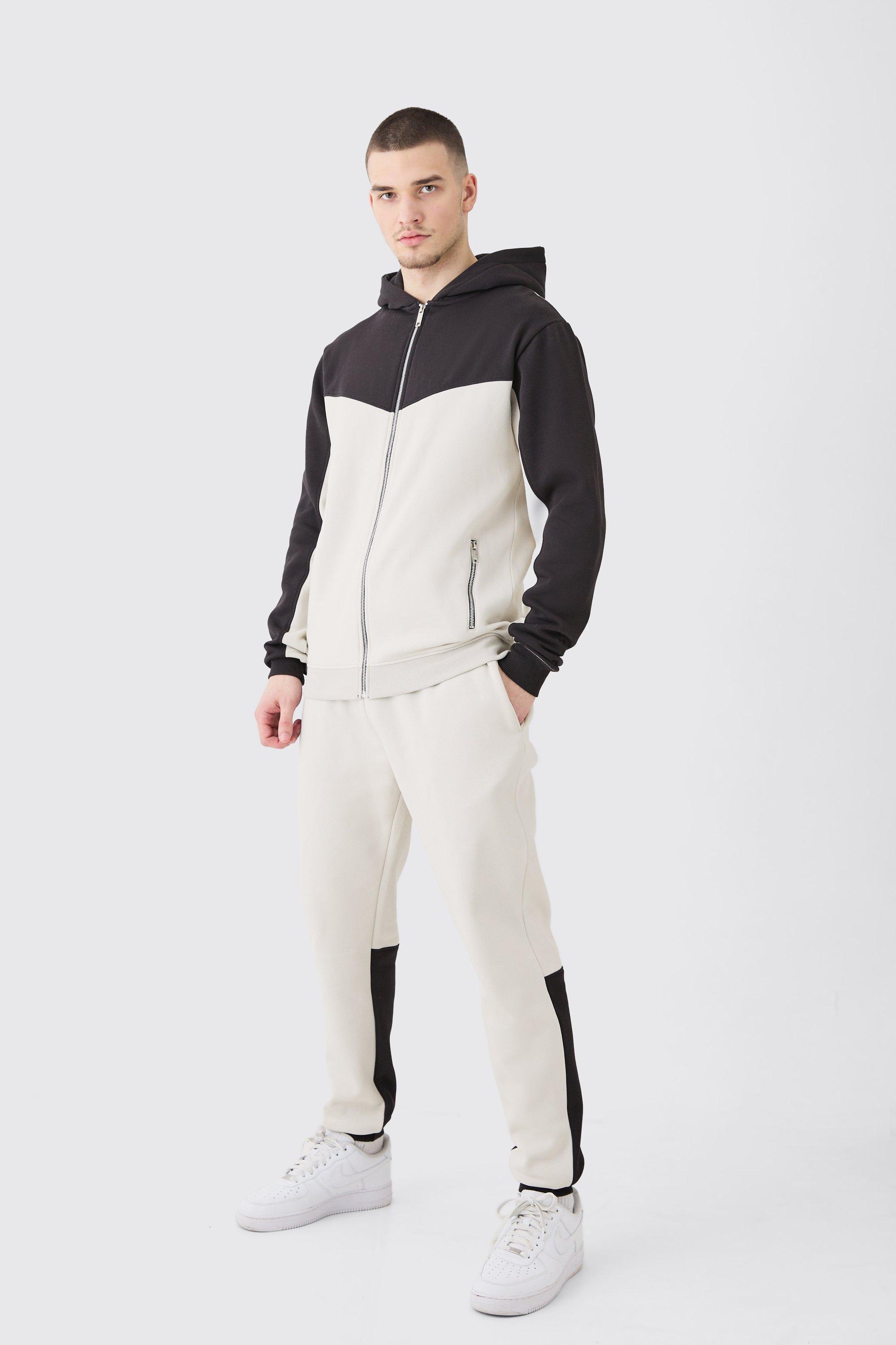 Tall Slim Fit Colour Block Tracksuit | boohooMAN USA product image