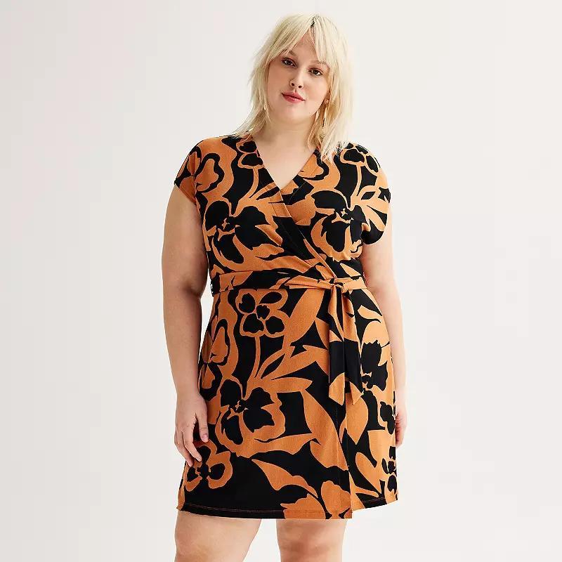 Plus Size Nine West Dolman Sleeve Wrap Dress, Womens Product Image