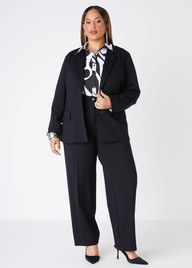 Plus Size High Rise Ponte Trousers Ashley Stewart Product Image