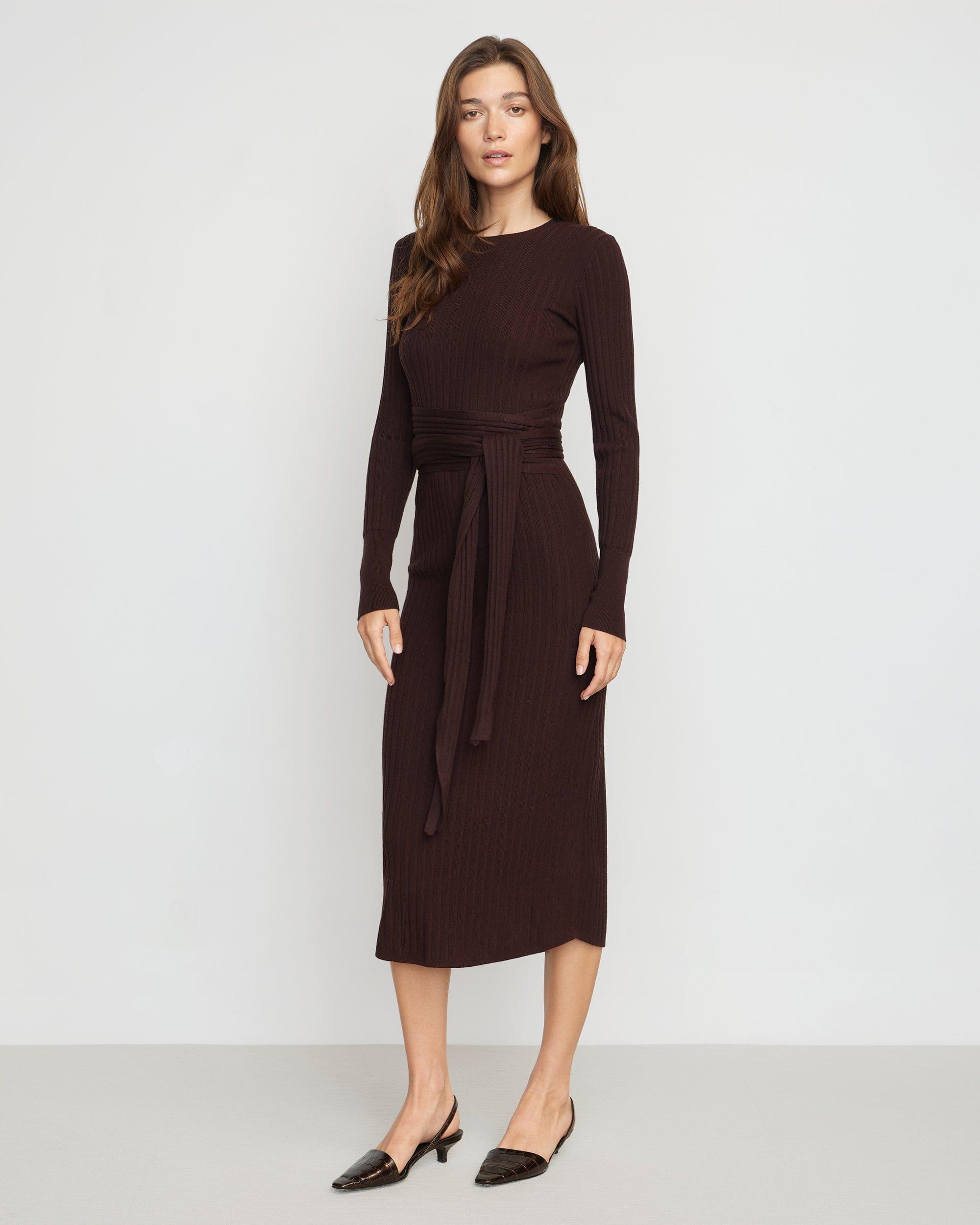 Carmen Tie-Front Ribbed Dress Product Image