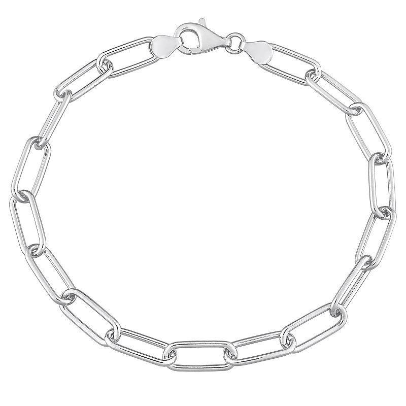 Stella Grace Mens Sterling Silver Paper Clip Link Chain Bracelet Product Image