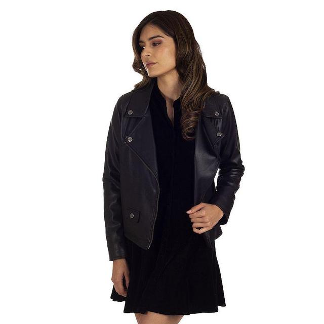 Womens Lee Faux-Leather Biker Jacket Product Image