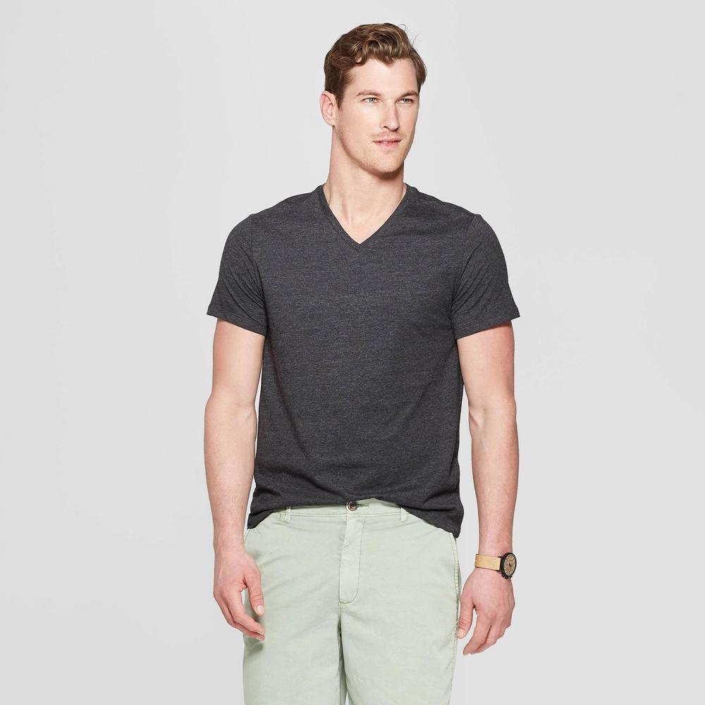 Mens Every Wear Short Sleeve V-Neck T-Shirt - Goodfellow & Co Railroad XL Product Image