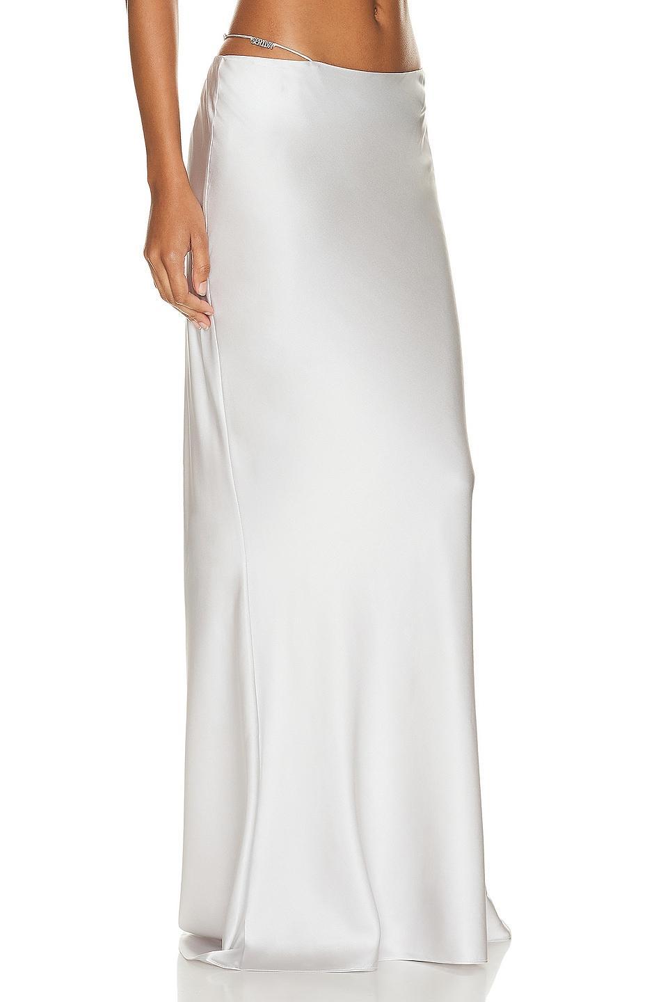 SER.O.YA Silvana Maxi Skirt in Metallic Silver. - size L (also in M, S, XL, XS) Product Image