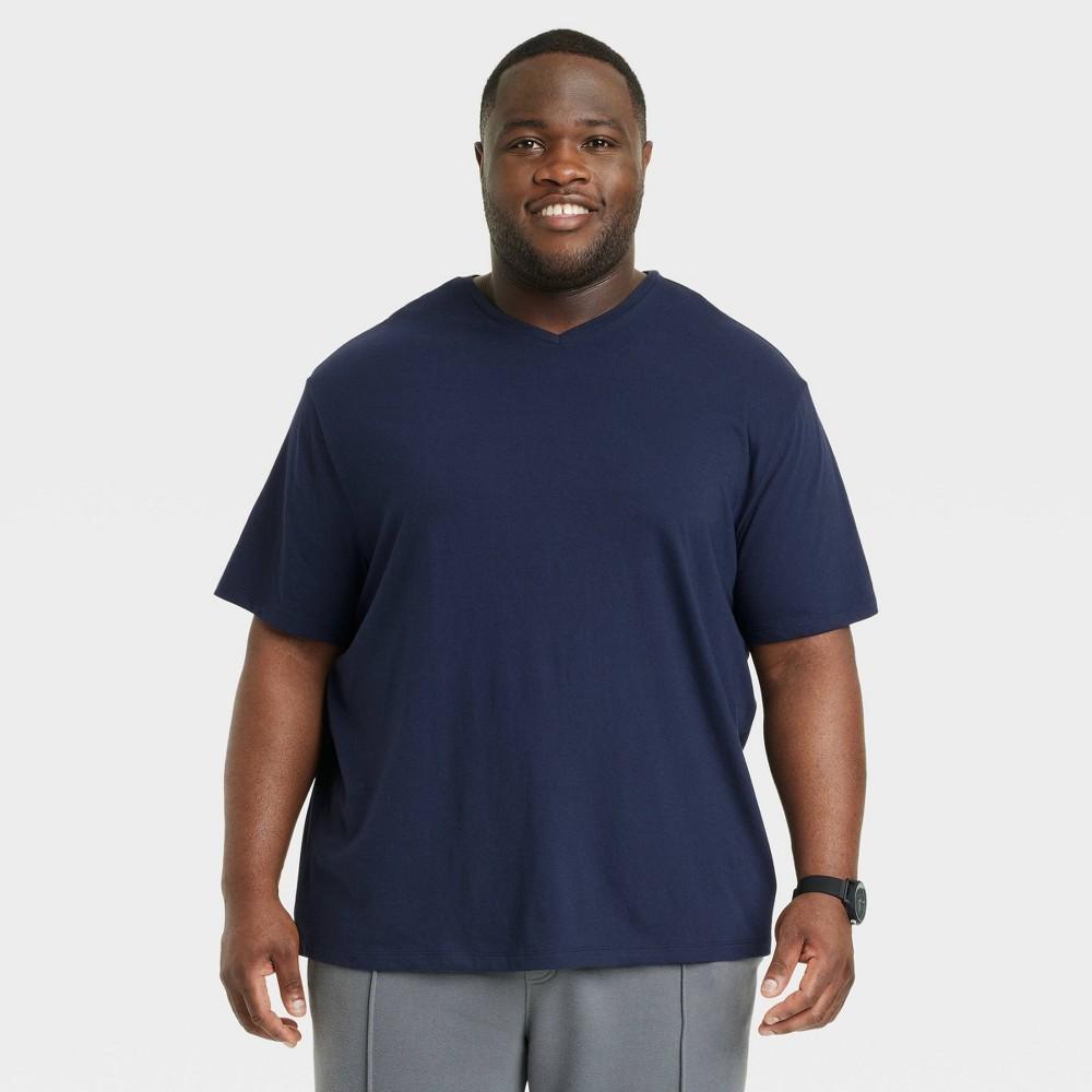 Mens Big & Tall Every Wear Short Sleeve V-Neck T-Shirt - Goodfellow & Co Xavier Navy 3XL Product Image