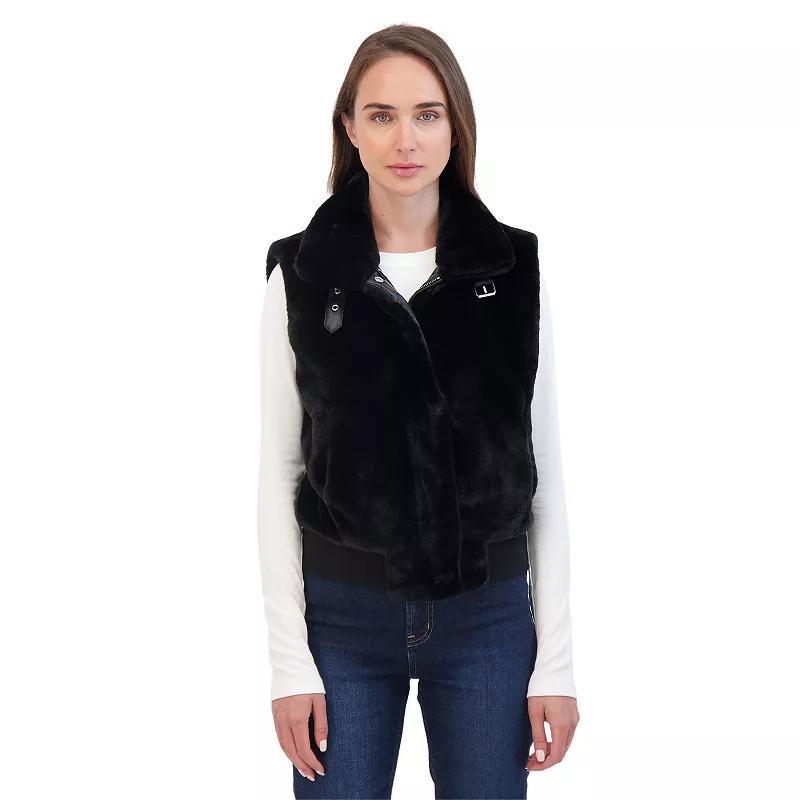 Sebby Collection Womens Faux Fur Zip Front Vest Product Image