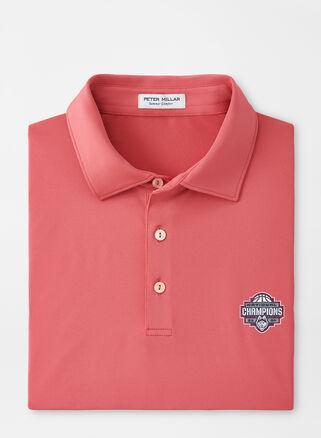 Peter Millar Mens UConn National Champion Solid Performance Jersey Polo | Color: Cape Red | Size: 3XL Product Image