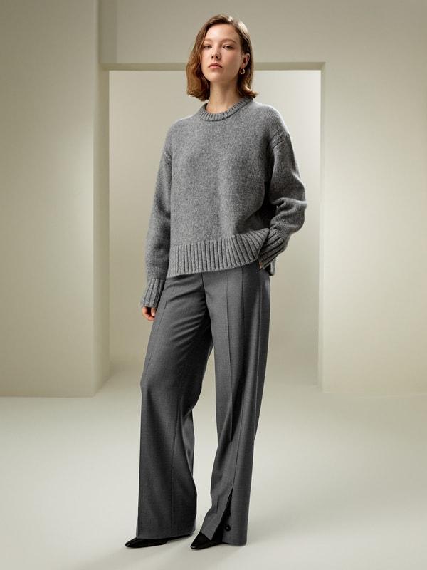 Boxy Crewneck Cashmere Sweater Product Image