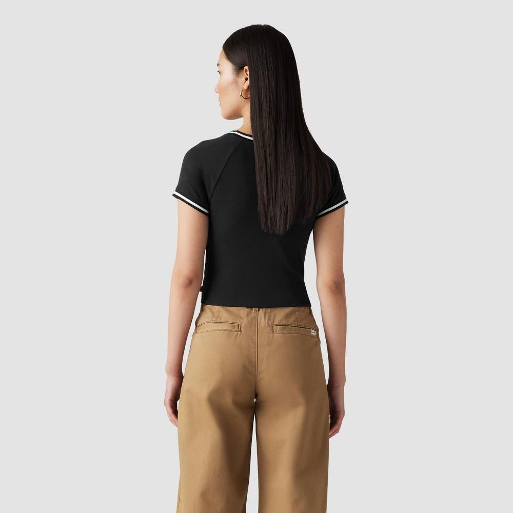 Levis Womens Short Sleeve Cropped Oracle Ringer T-Shirt - Black Product Image