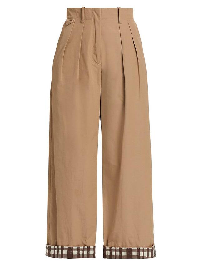 Womens Cotton-Blend Wide-Leg Pants Product Image