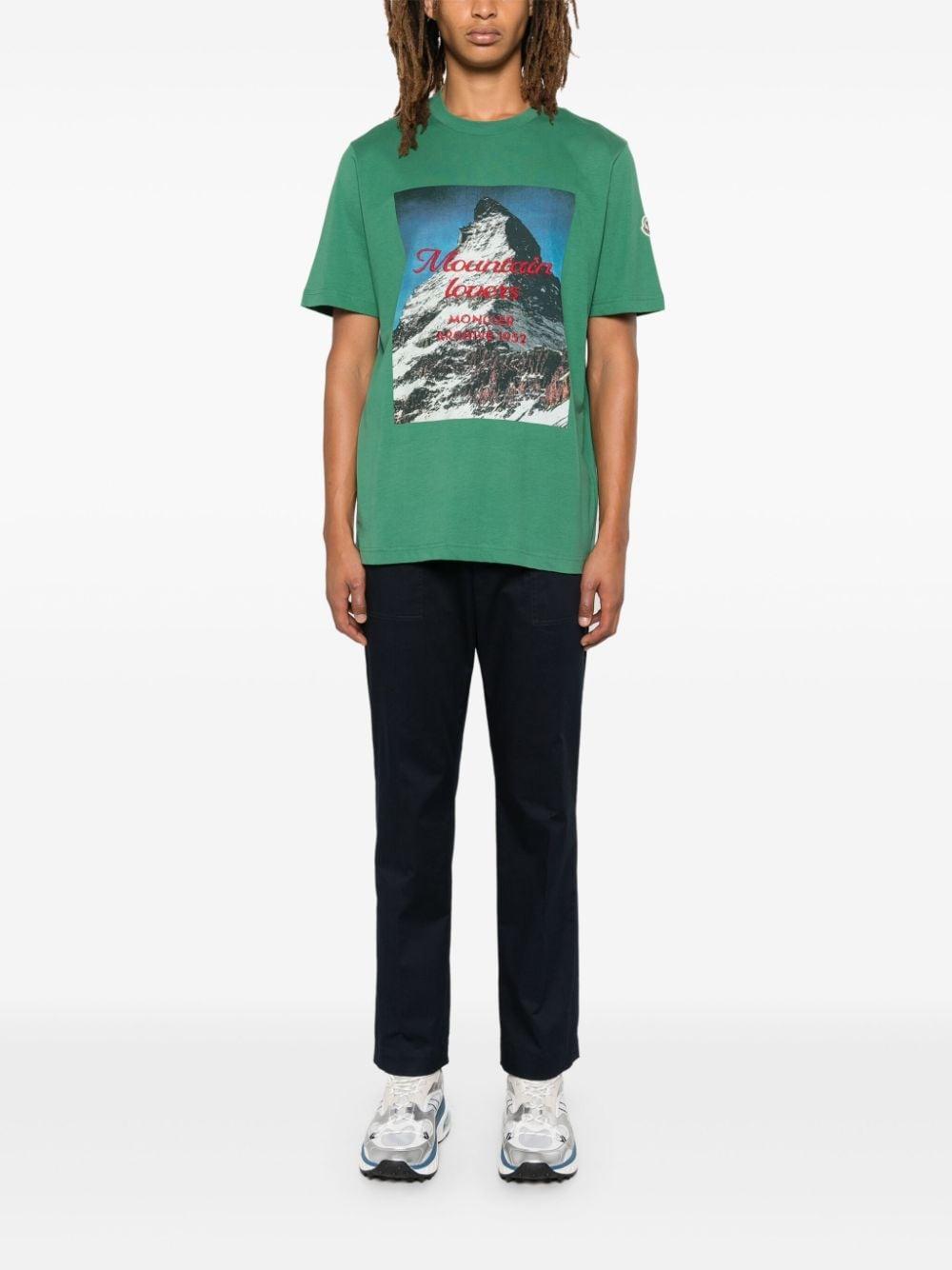 Mountain-motif T-shirt In Green Product Image