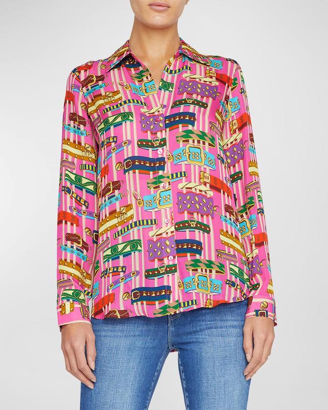 LAgence Nina Silk Printed Blouse Product Image