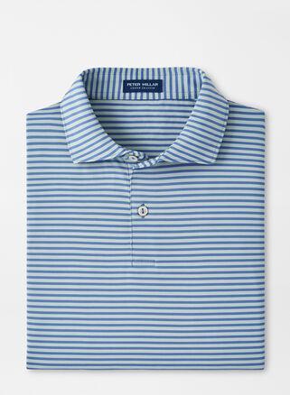 Peter Millar Mens Sawyer Performance Jersey Polo | Color: Blue Pearl | Size: M Product Image