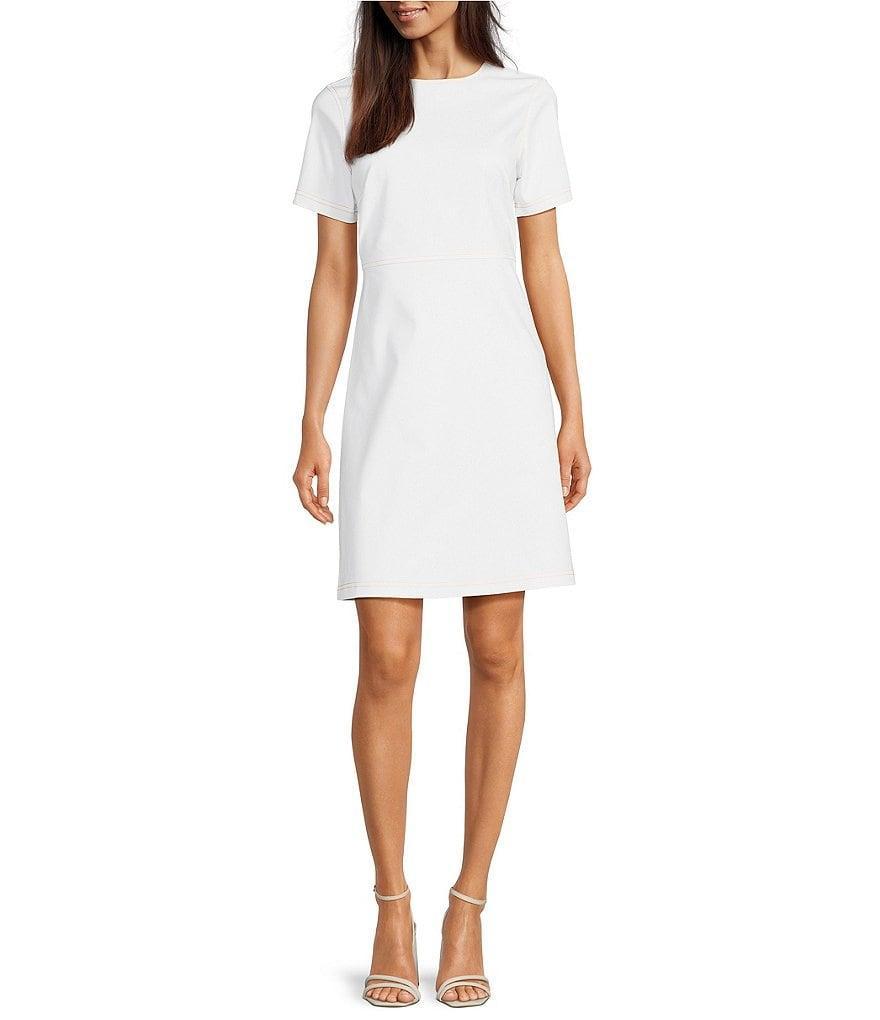 Jude Connally Daria Cotton Stretch Sateen Round Neck Short Sleeve Dress Product Image