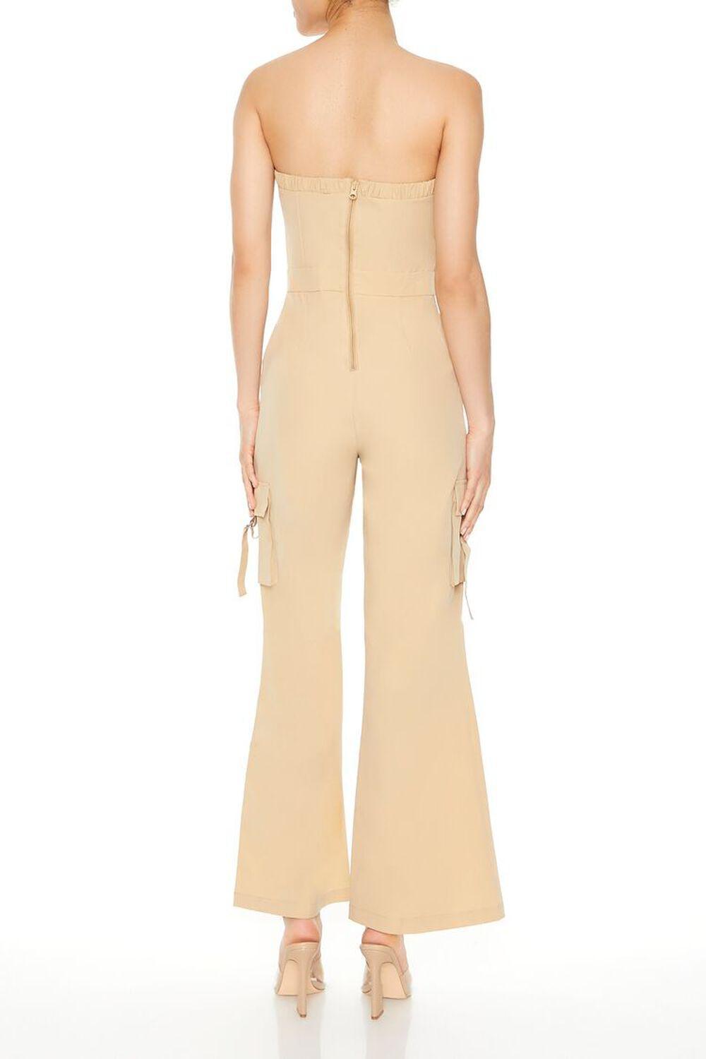 Strapless Cargo Flare Jumpsuit | Forever 21 Product Image