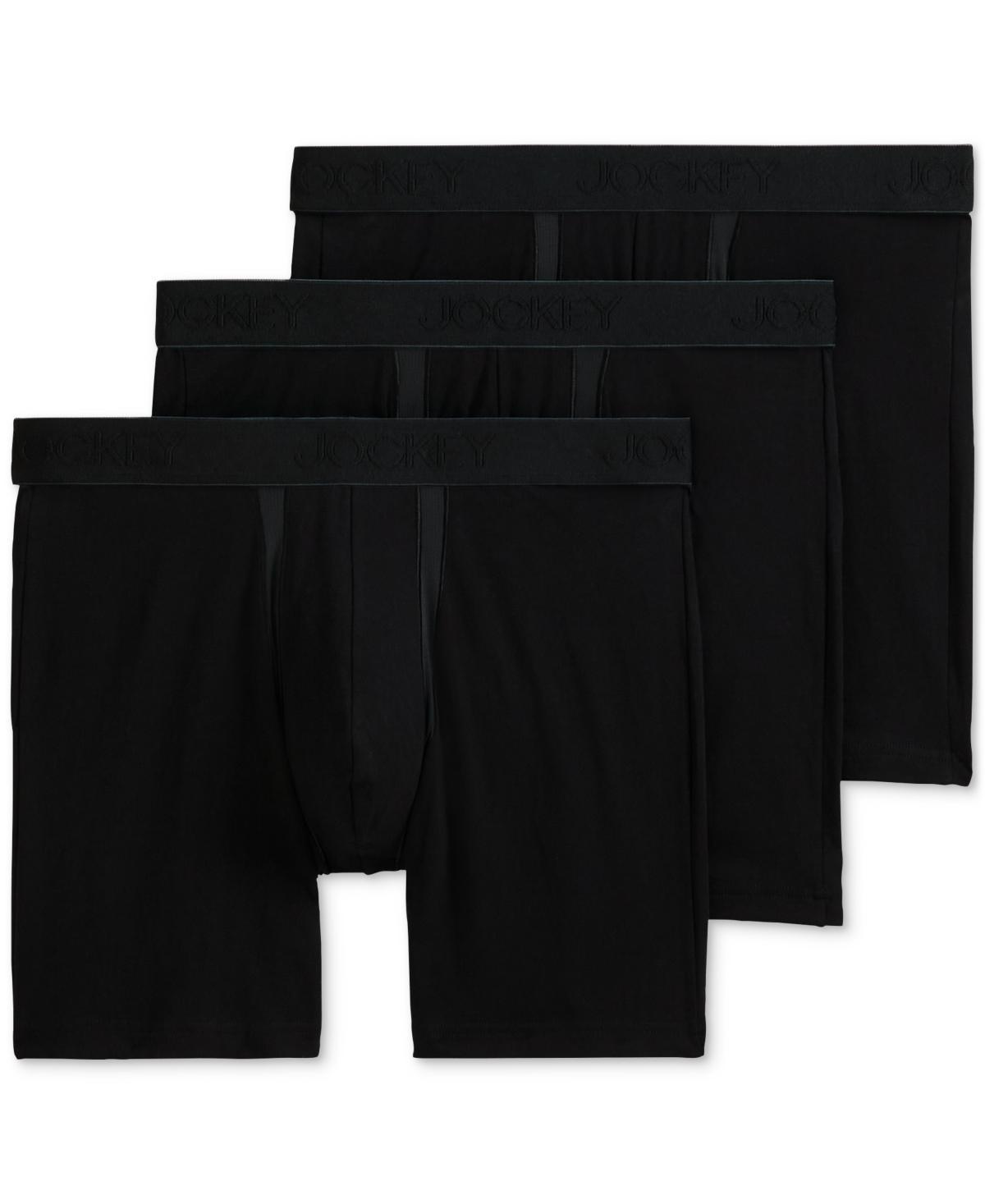 Mens Jockey 3-Pack Chafe Proof Pouch Cotton Stretch Boxer 5 Boxer Brief, Mens Brt Blue Product Image