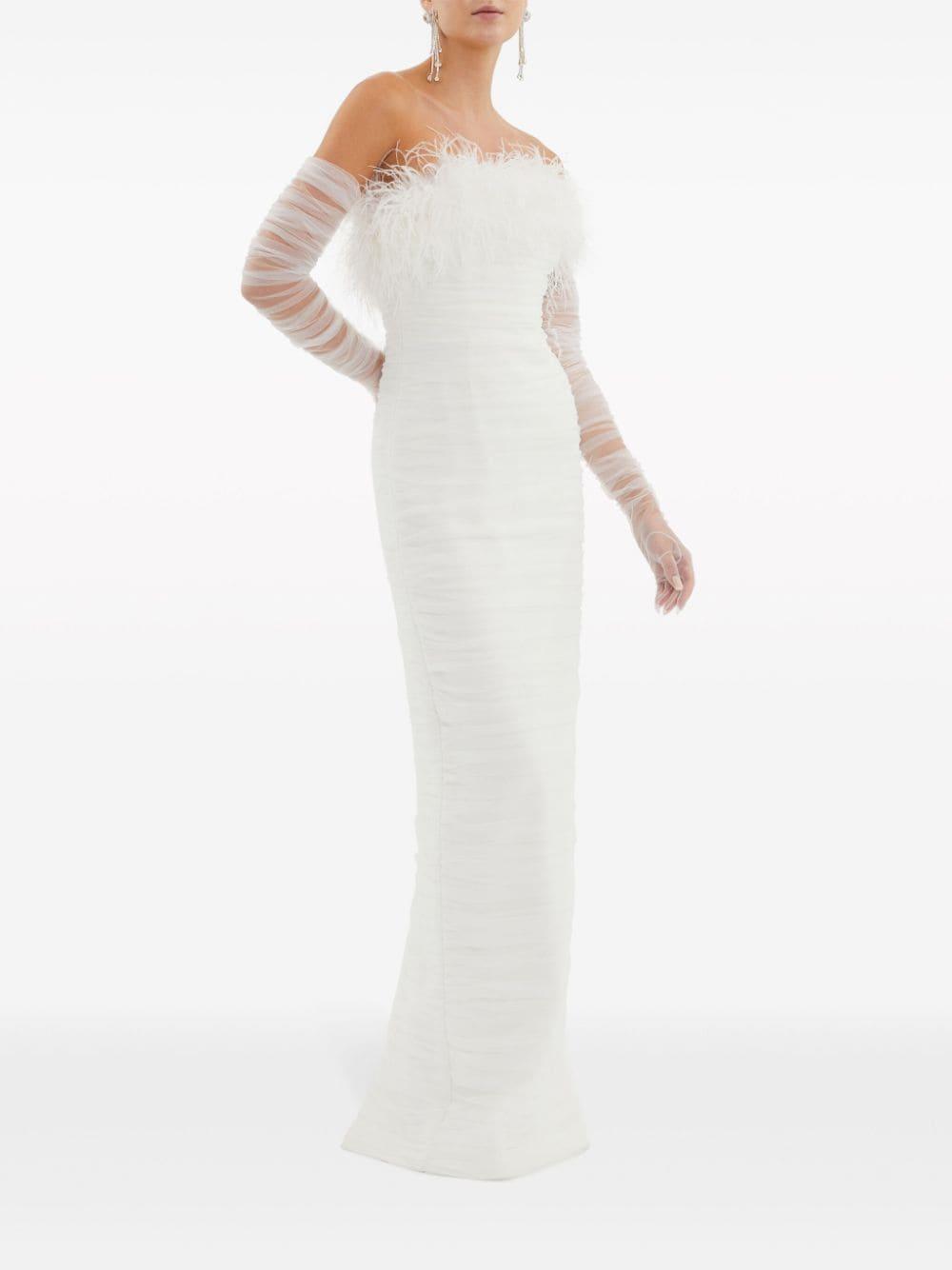 Lilly feather-trim gown Product Image