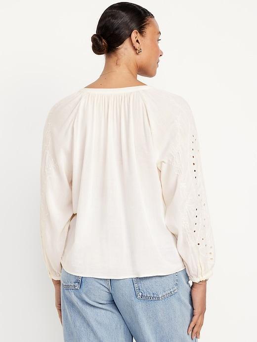 Split-Neck Button-Down Top Product Image