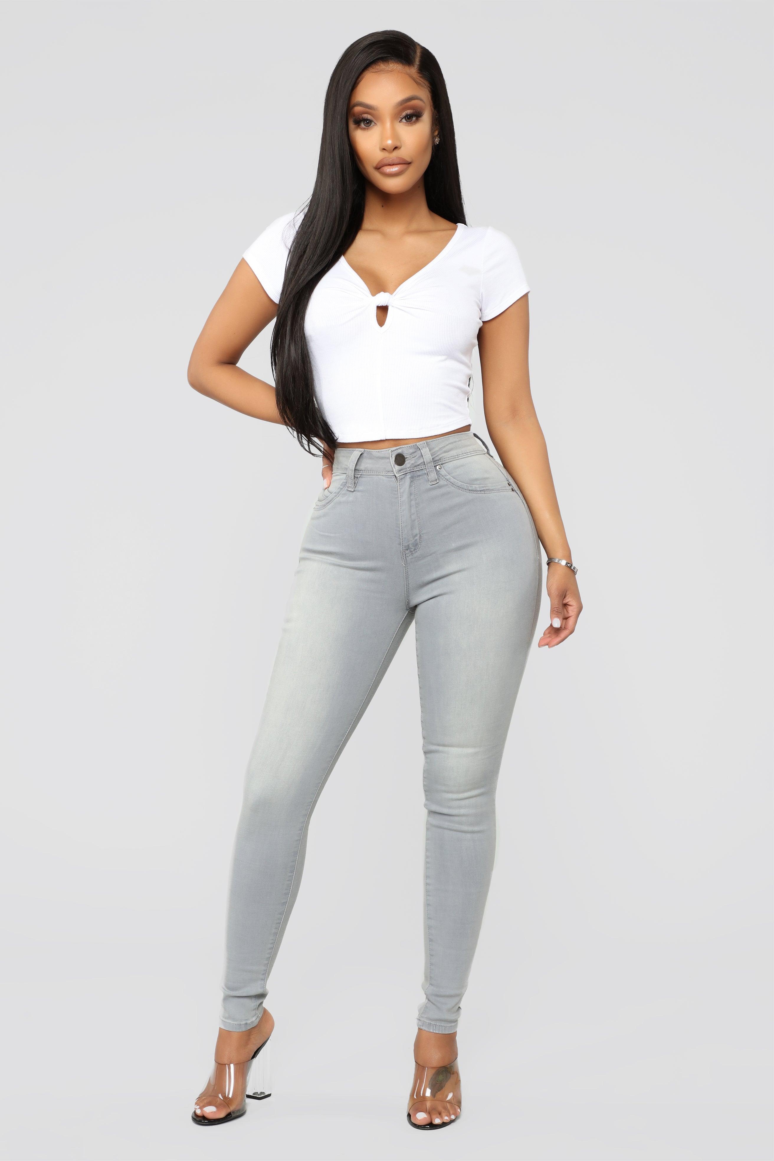 Serving Curves High Rise Skinny Jeans - Grey product image