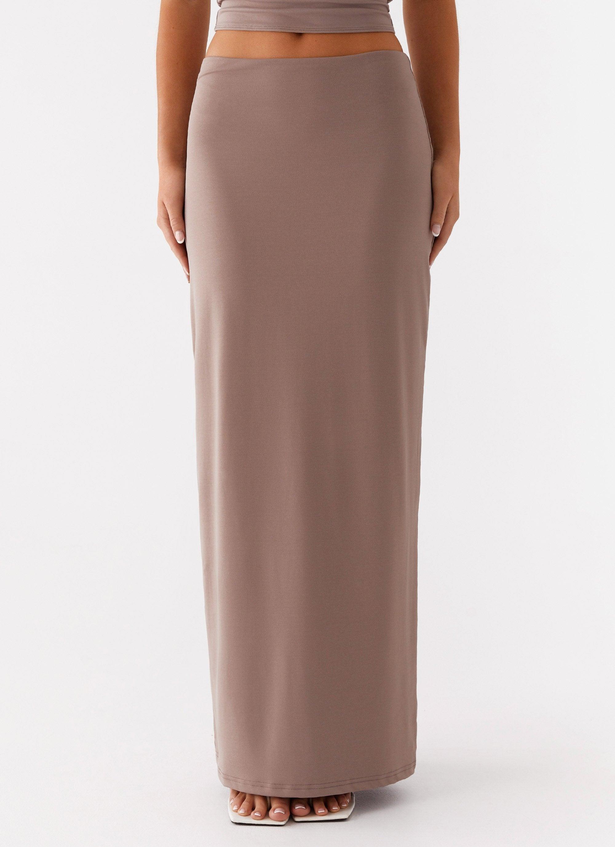 Solace Soul Maxi Skirt - Taupe Product Image