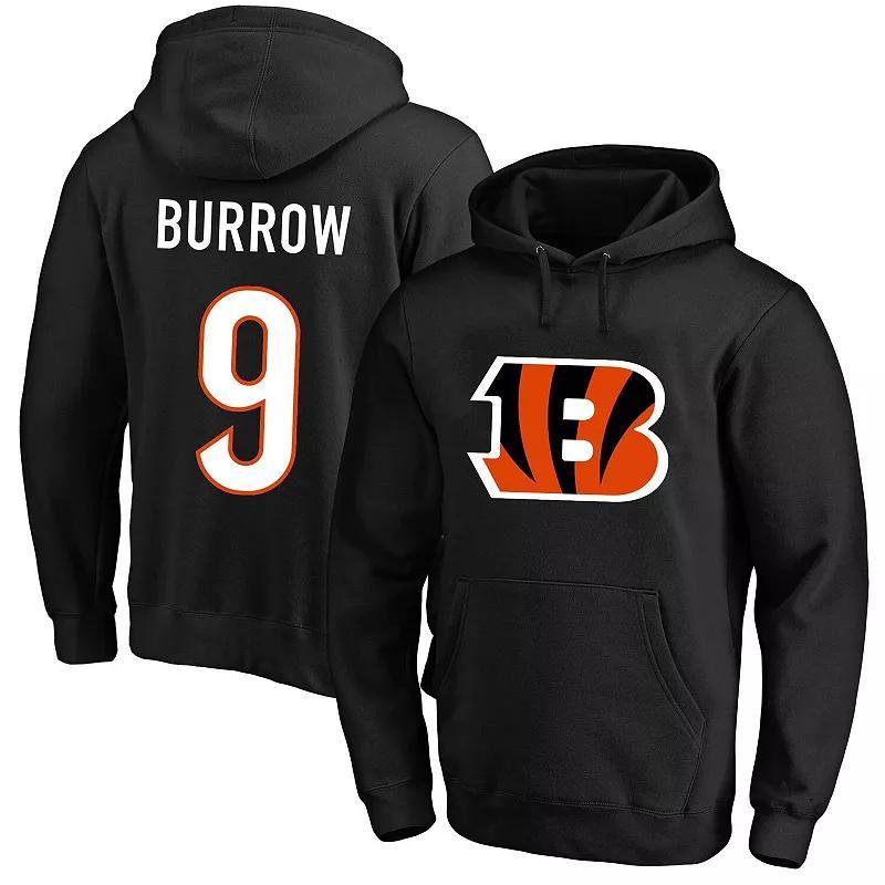 Mens Joe Burrow Black Cincinnati Bengals Big and Tall Fleece Name and Number Pullover Hoodie Product Image