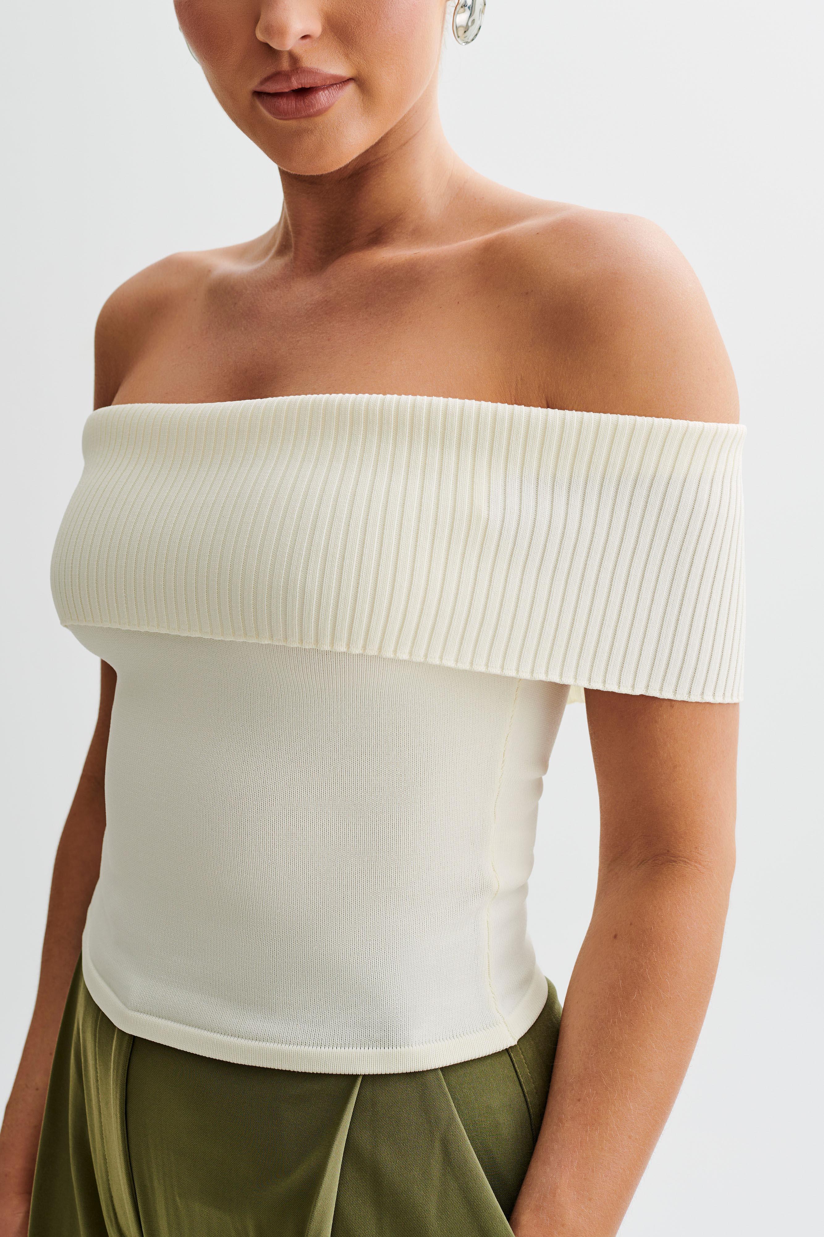 Susanna Off Shoulder Knit Top - Ivory Product Image