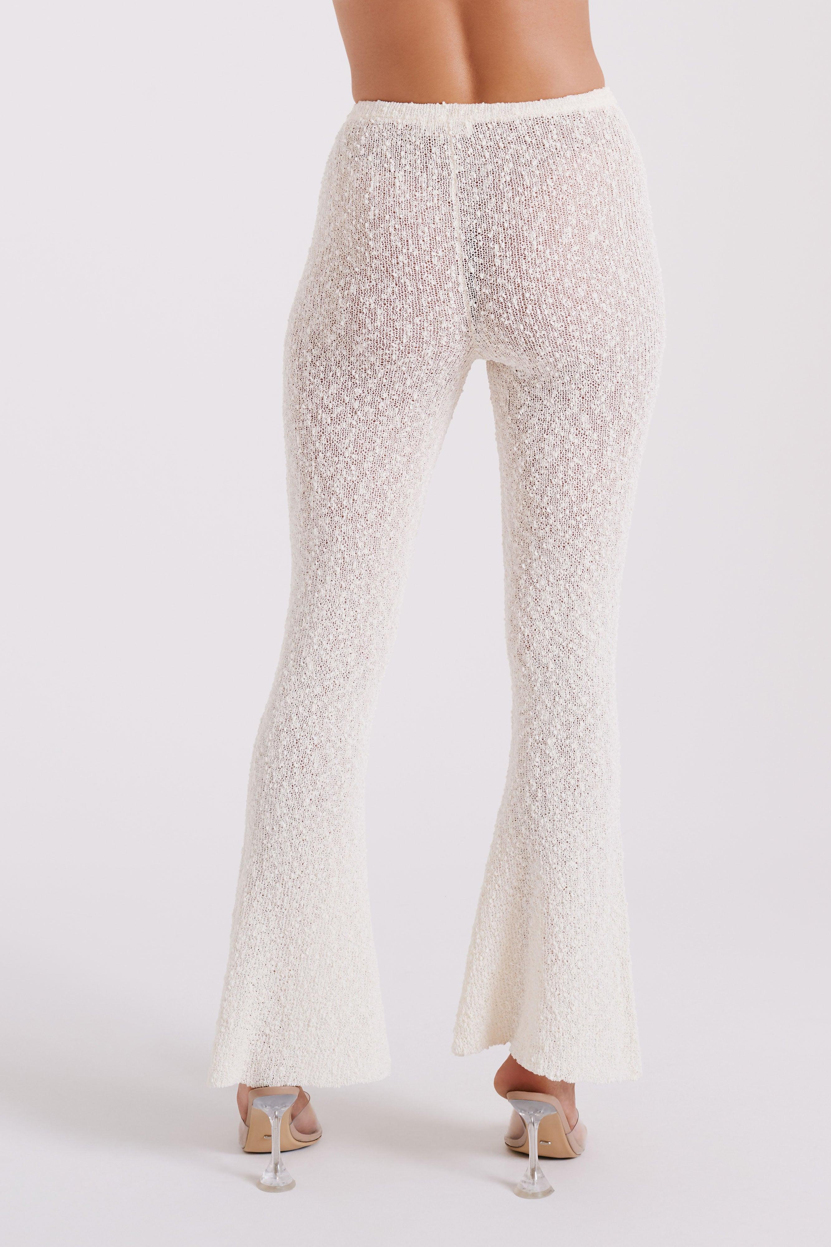 Irma Flared Boucle Pants - Cream Product Image