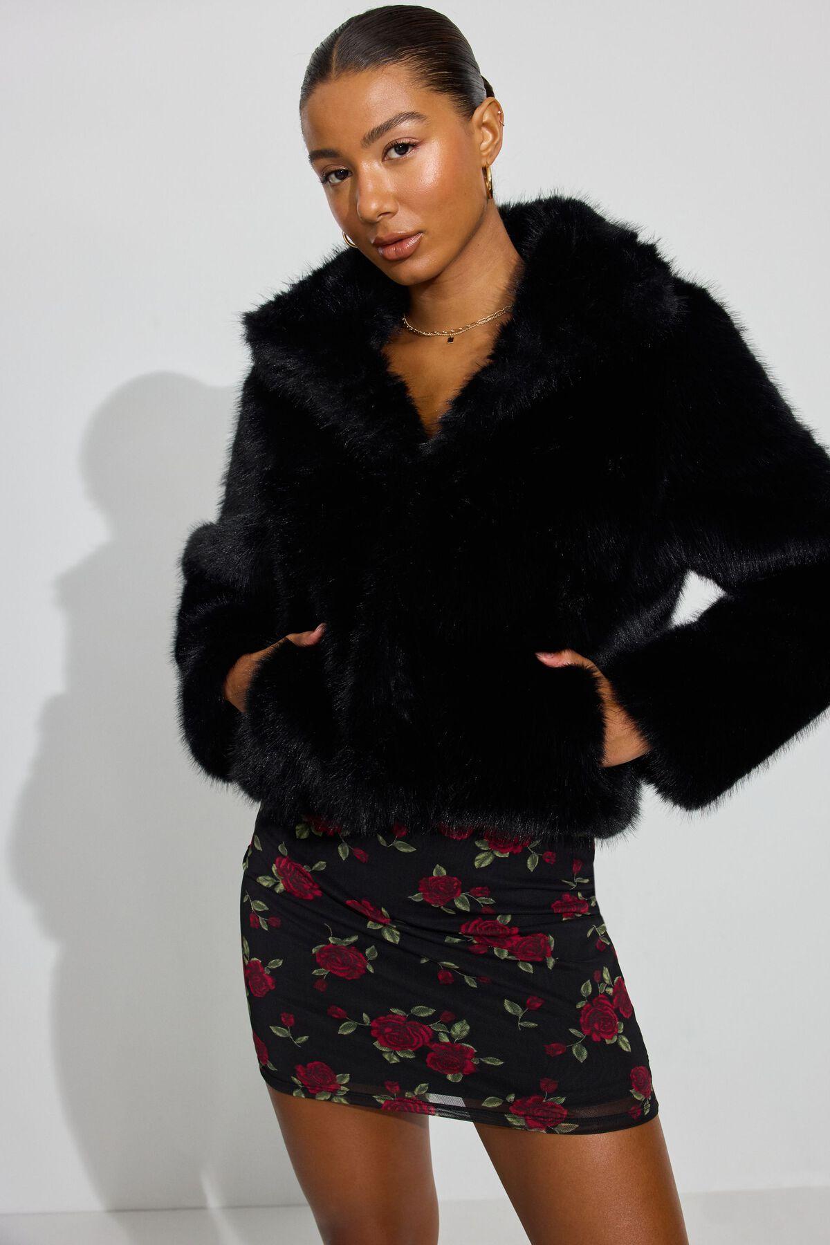 Short Faux Fur Coat Product Image