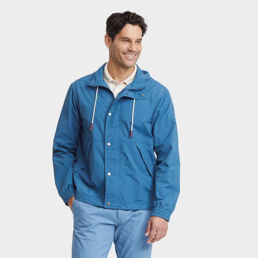 Mens Big & Tall Ripstop Rain Jacket - Goodfellow & Co Blue XLT Product Image