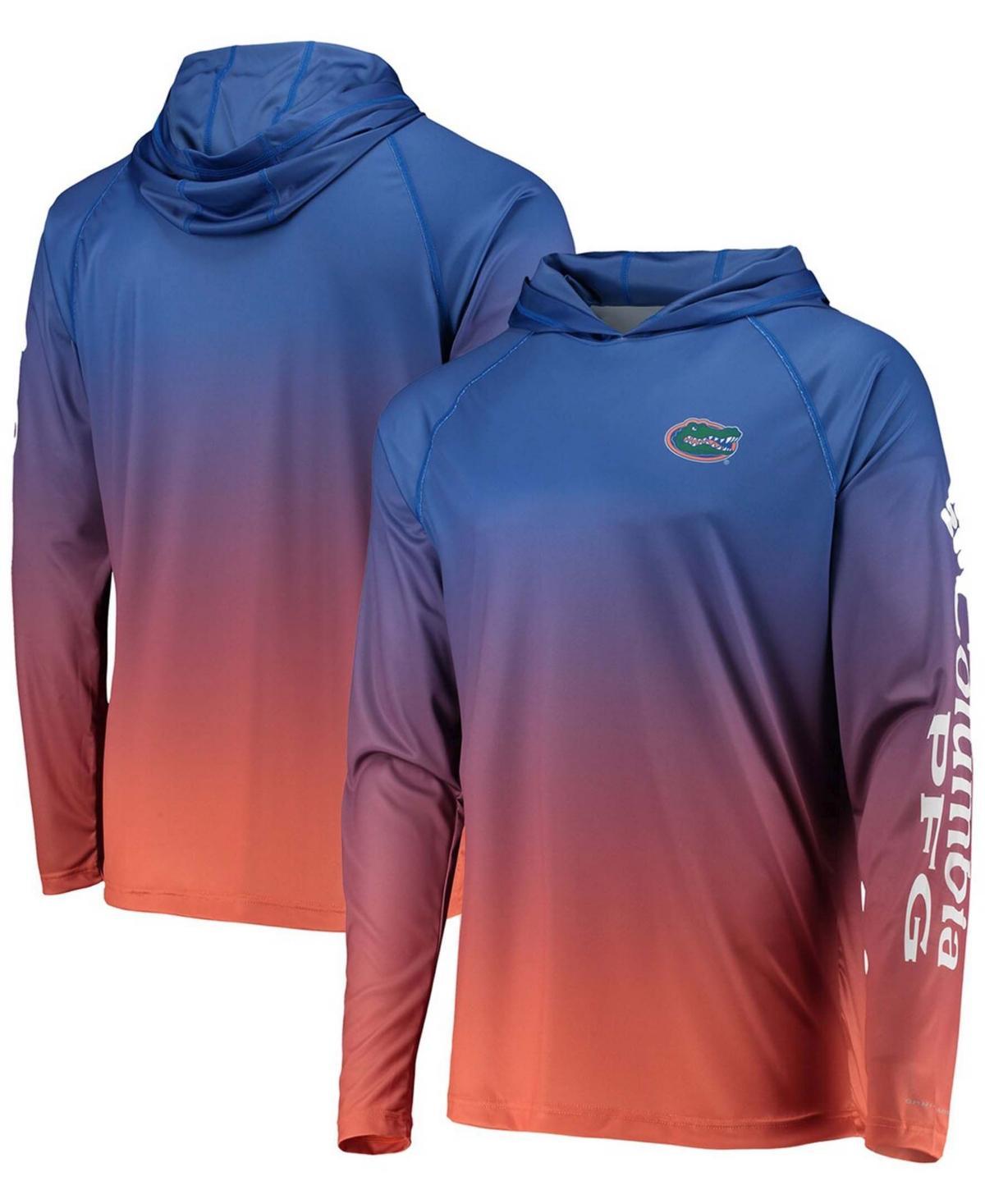 Mens Columbia PFG Royal Florida Gators Terminal Tackle Omni-Shade UPF 50 Long Sleeve Hooded Top Product Image