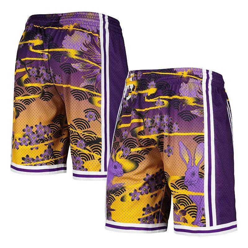 Mens Mitchell & Ness Purple Los Angeles Lakers Lunar New Year Swingman Shorts Product Image