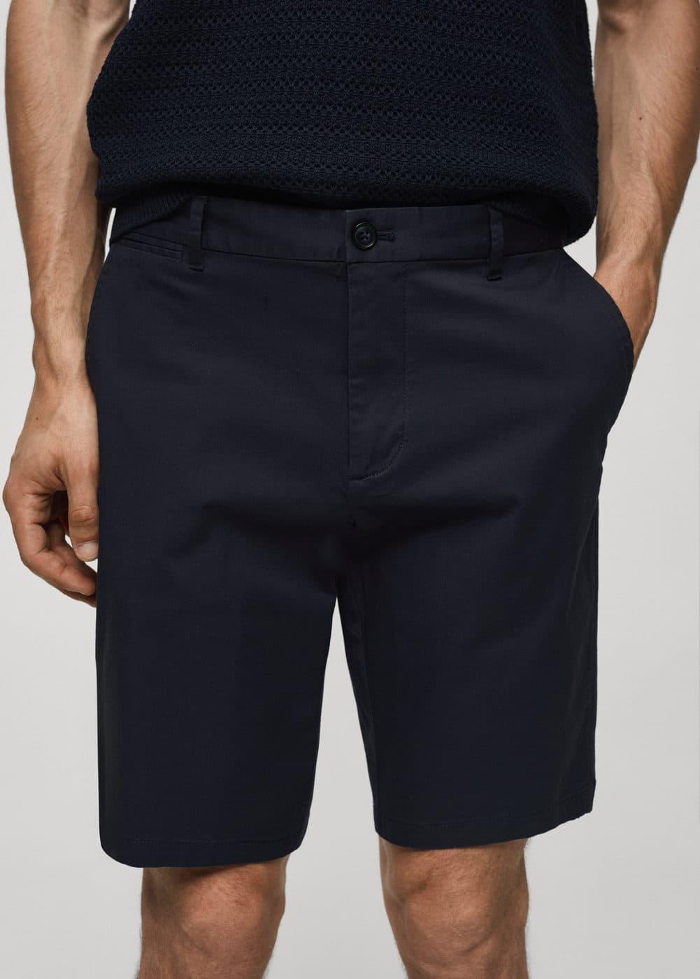 MANGO MAN - Slim-fit chino cotton bermuda shorts dark navyMen Product Image