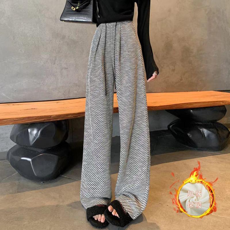 Drawstring Waist Striped Wide Leg Pants (Various Designs) product image