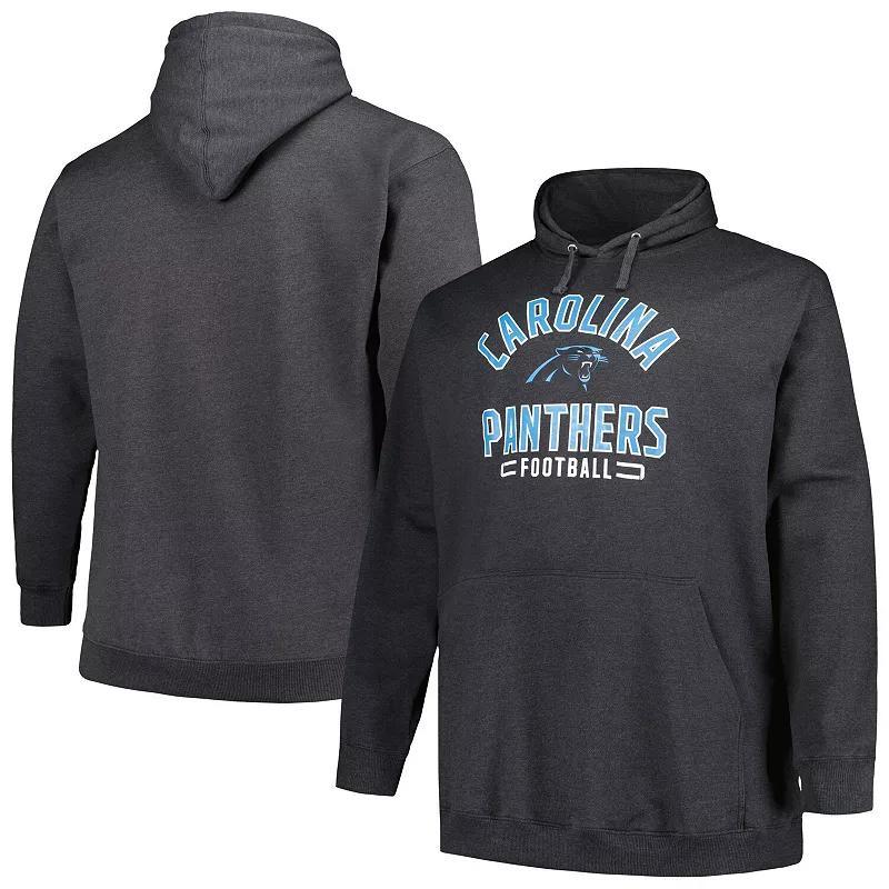 Mens Fanatics Branded Heather Charcoal Carolina Panthers Big & Tall Pullover Hoodie Product Image