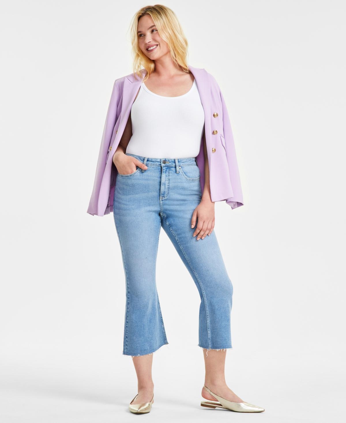 On 34th Womens High-Rise Cropped Flare Jeans, Created for Macys Product Image