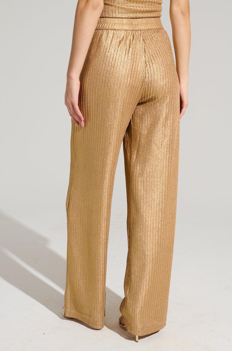 UP ALL NIGHT THINKING TROUSER IN GOLD Product Image