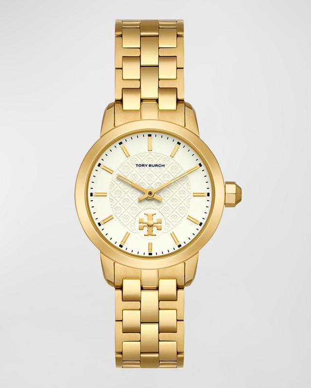 Tory Burch Womens The Tory Gold-Tone Stainless Steel Stainless Steel Bracelet Watch 34mm Product Image