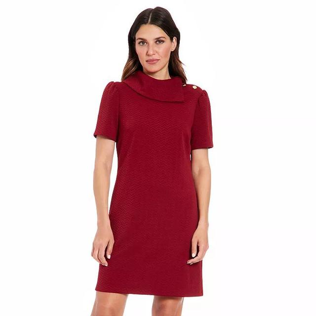 Womens London Times Envelope Neck Shoulder Button Detail Shift Dress Product Image