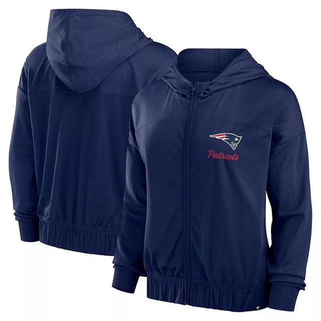 Womens Fanatics New England Patriots Script Lock Full-Zip Hoodie Blue Product Image