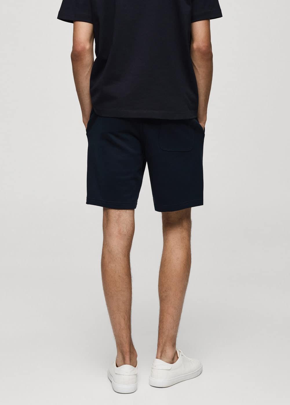 MANGO MAN - Jogger cotton Bermuda shorts dark navyMen Product Image