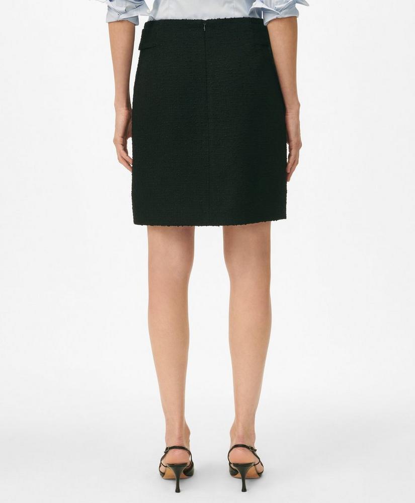 Button-Tab Skirt in Boucle Product Image