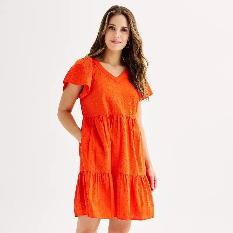 Womens Sonoma Goods For Life V-Neck Tiered Dress Product Image