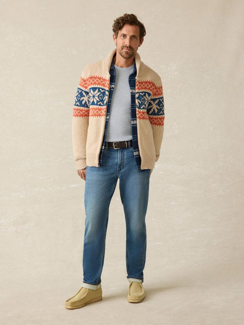 Surf To Snow Zip Cardigan - Pacific Wheat Product Image