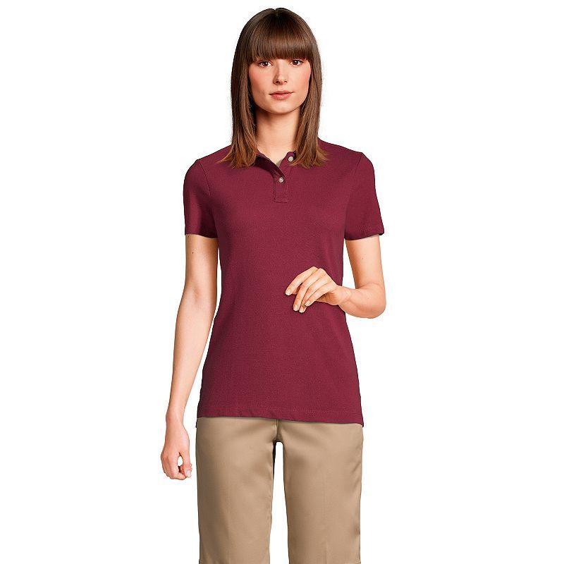 Womens Lands End School Uniform Short Sleeve Mesh Polo Shirt Product Image