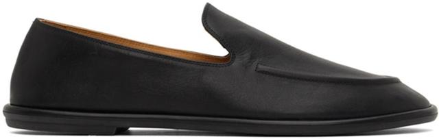 Round Toe Vegan Leather Loafers In Black Product Image