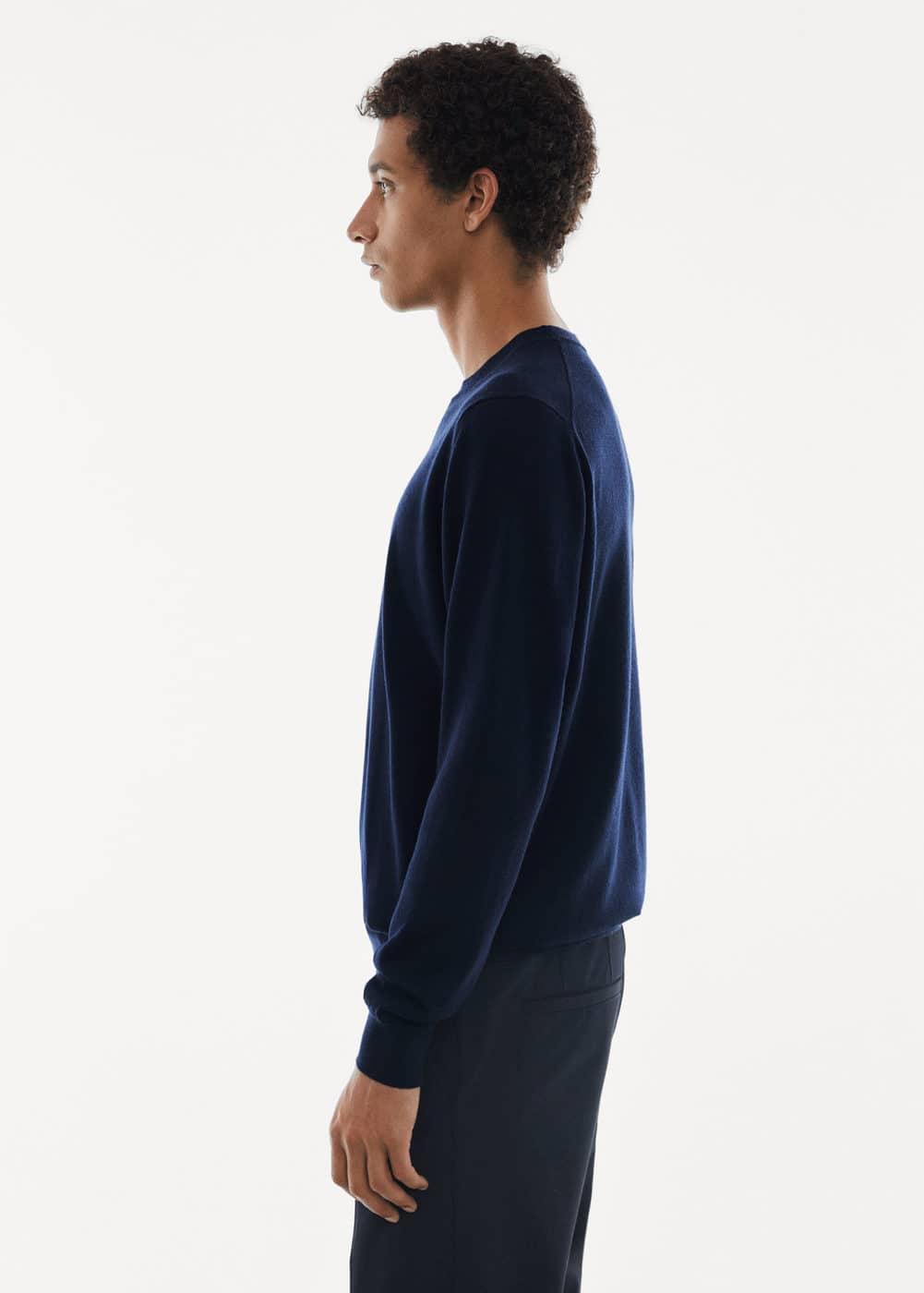 MANGO MAN - Merino wool washable sweater navyMen Product Image